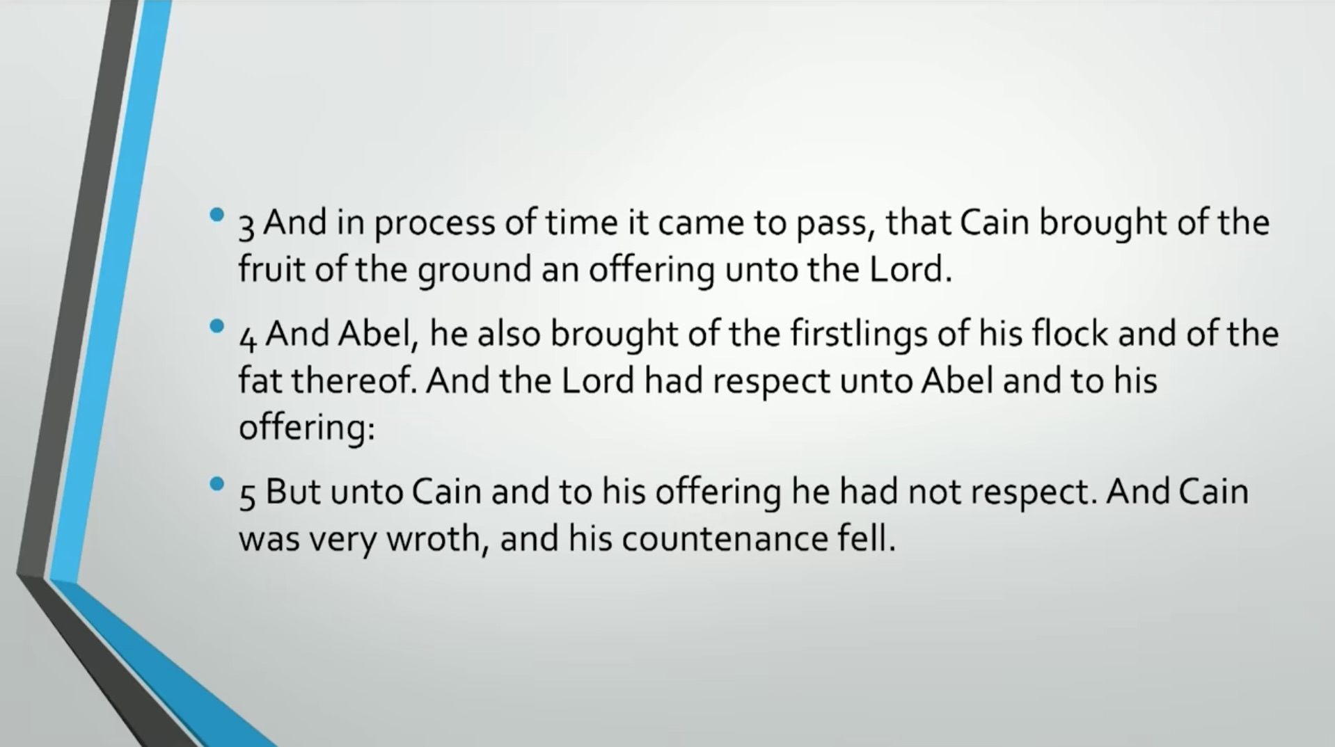 what may the mention of the cain and abel story in the quote in the second paragraph foreshadow?